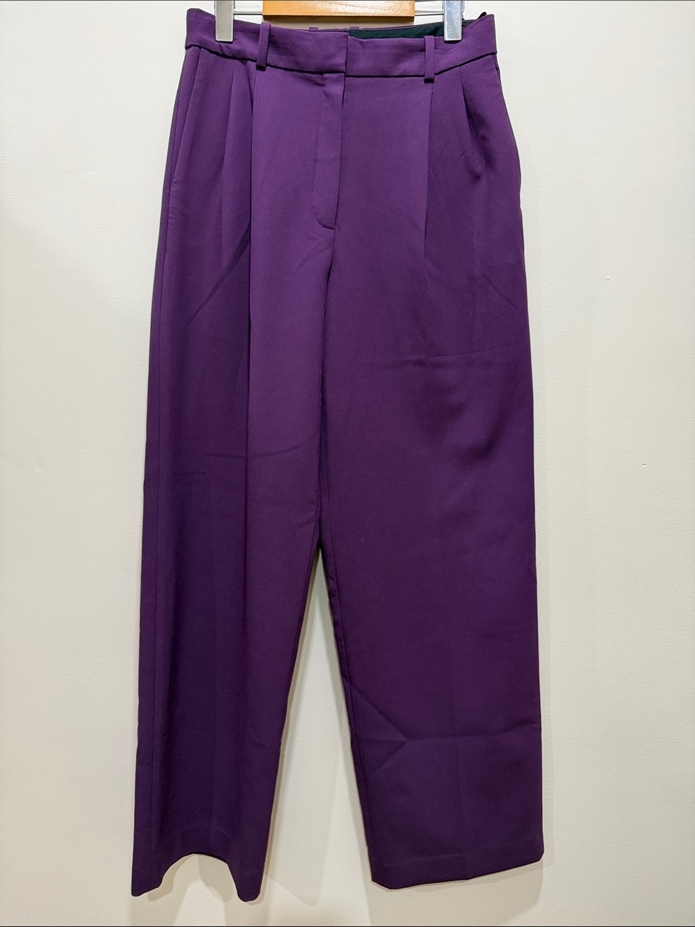 Babaton Pleated Pant Purple High-Rise Tailored Trousers TALL length